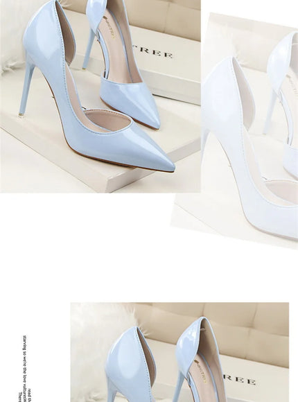 Candy Color Patent Leather Shallow Mouth Pointed Toe