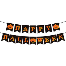 New Happy Halloween Flag Banner Festival Skeleton Pumpkin Party Decoration Supplies Scene Decoration Home Decoration