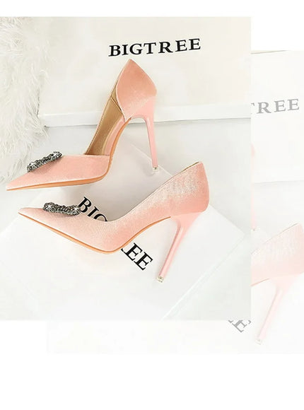 Women Super High Heels Velvet Pumps Shallow Mouth