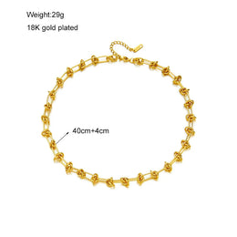 DIEYURO 316L Stainless Steel Gold Silver Color Twist Knot Necklace Bracelets For Womens Girl New Fashion Non-fading Jewelry Set