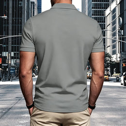 Men Polo Shirt Short Sleeve Breathable Soft Regular Fit Casual Business Golf Summer Daily Work Outdoor Lightweight Basic Tops