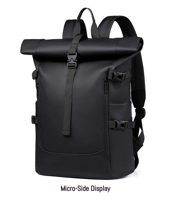 New Shoulder Bag Men's Senior Sense of Business Computer Outdoor Leisure Rolled Edge Travel Backpack Fashion Commuting
