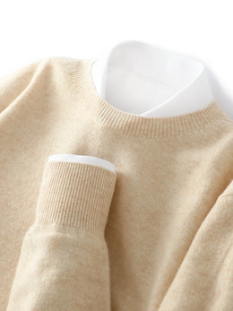 100% Merino Wool Sweater Man O-neck Basic Wool Pullover Autumn Winter Long Sleeve Soft Warm Jumper Smart Casual Knit Popular Top
