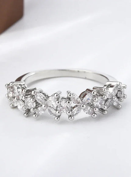 Luxury Female Small Natural Diamond Stone Ring 925 Silver Plated Engagement Ring Vintage Wedding Rings for Women