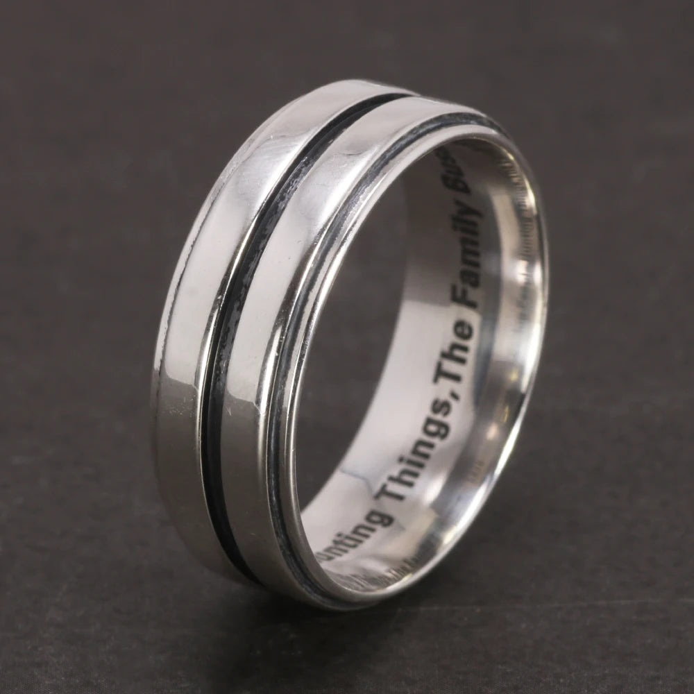 Dean Winchester Ring Authentic 925 Silver Supernatural Aphorism Engraving Saving People, Hunting Things, The Family Business