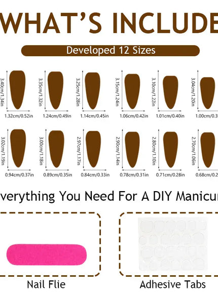 KissIcon Halloween Almond Nails 24Pcs Glue Blood French