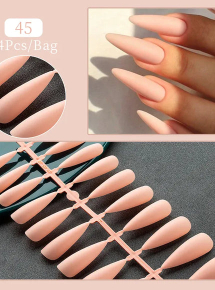 KissIcon 24Tips False Nail Tips Almond Coffin Extension