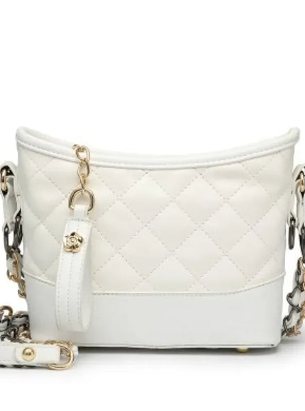 Floral Stitch Mini Crossbody – Chain Strap Quilted