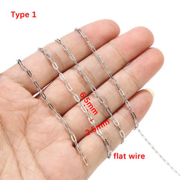 2M Stainless Steel Gold Long Oval Link Chain 2.5mm width Gold Cable Chains for DIY Necklace Bracelet Anklet Making 2 types