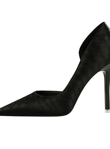 Fashion Suede Black Women Simple Pumps Wine Glasses