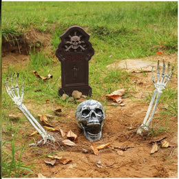 Halloween Decorations Scary Props Realistic Skeleton Skull & Hands Halloween Home Decor Yard Prank Festivals Party Supplies