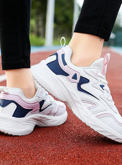 Brand Sport Shoes Woman PU Leather Waterproof Casual Shoes Sneakers Outdoor Sports Shoe Women Students Shoes Black Size41