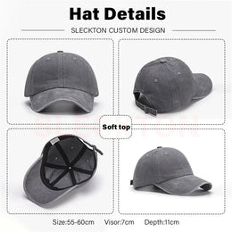 SLECKTON Custom Logo Retro Baseball Cap for Men and Women DIY Design Letter Embroidery Hat Customize Cap Graphic Print Wholesale