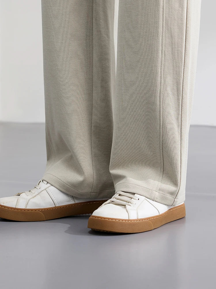 Lyocell Cotton Men's Casual Pants Breathable Straight Leg Loose Fit Elastic Waist Ice Silk Quick Dry Trousers Spring Summer 2026