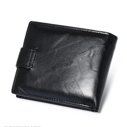 Leather Mens Wallet with Coin Pocket Genuine Leather Wallet for Men Short Style