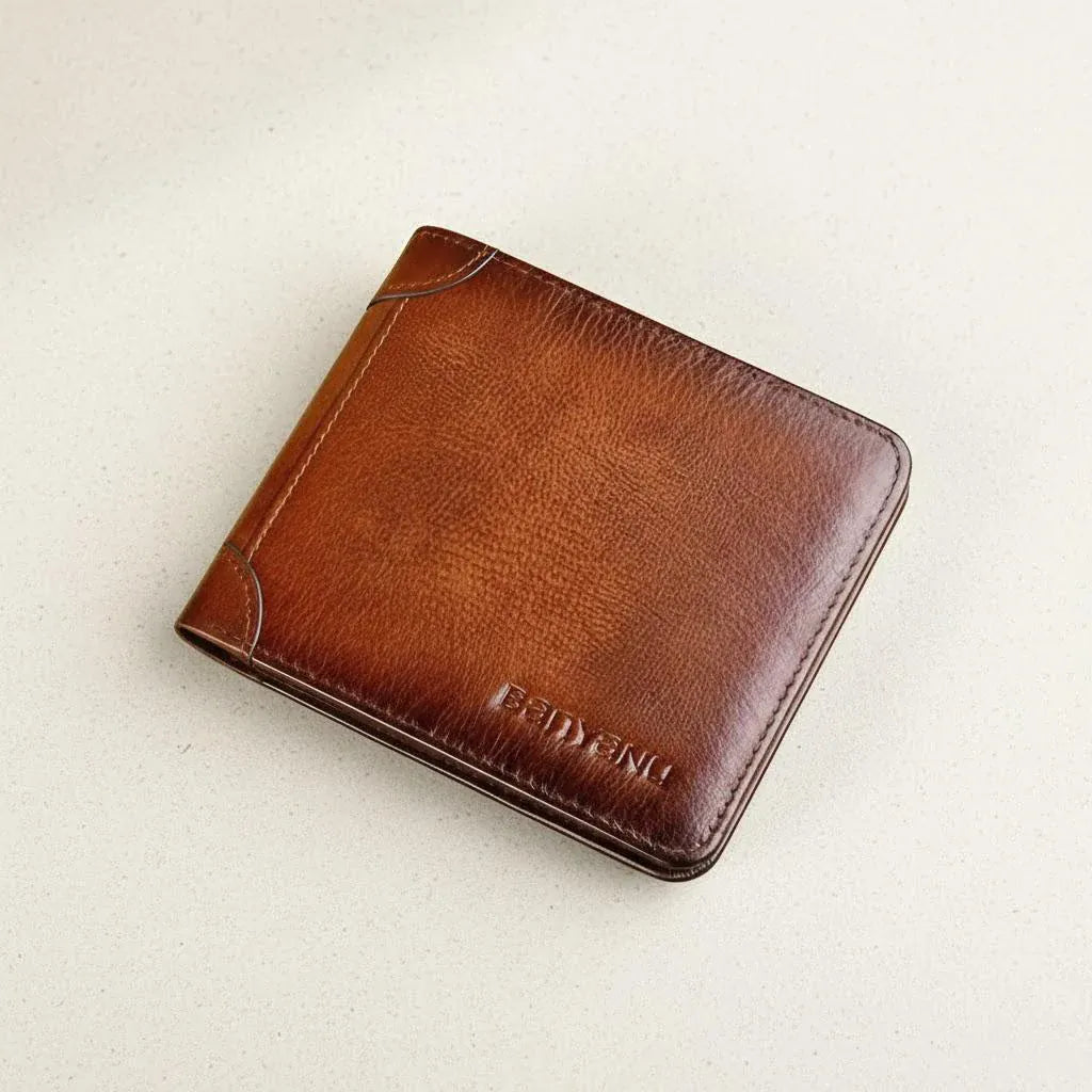 Genuine Leather Wallet for Men RFID Blocking Thin Multifunctional Credit Card Holder Short Money Bag Purse Mens Bifold Wallet