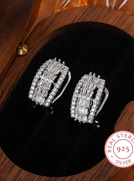 KissIcon White Zircon Earrings - Sparkling Wedding Gift