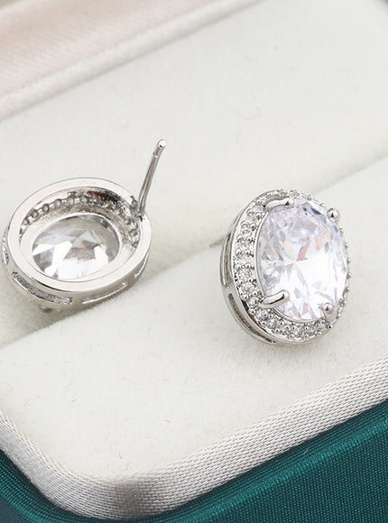 KissIcon Classic Shiny Zircon Earrings For Women - Dazzle