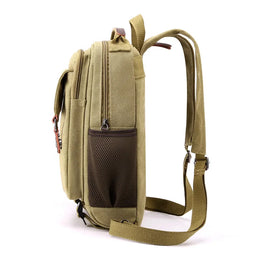 Small Mens Backpack Canvas Casual Backpacks for Men 2025 Mini Male School Bag Rucksack Man Multi-function Crossbody Bag Travel