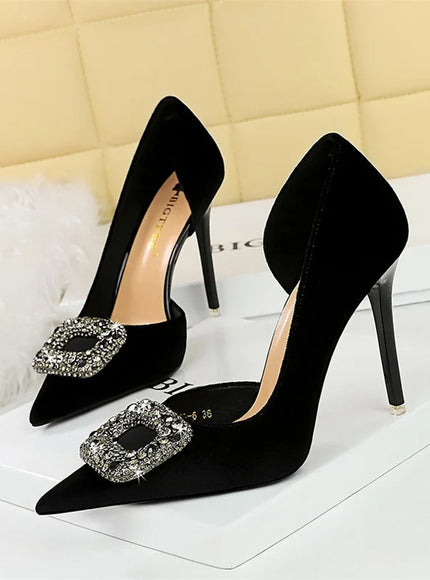 Women Super High Heels Velvet Pumps Shallow Mouth