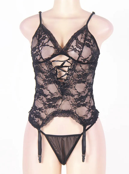 Plus Size Sexy woman lingerie set nightwear sleepwear with G-String  and Handscuff Lady sleepwear from M-6XL
