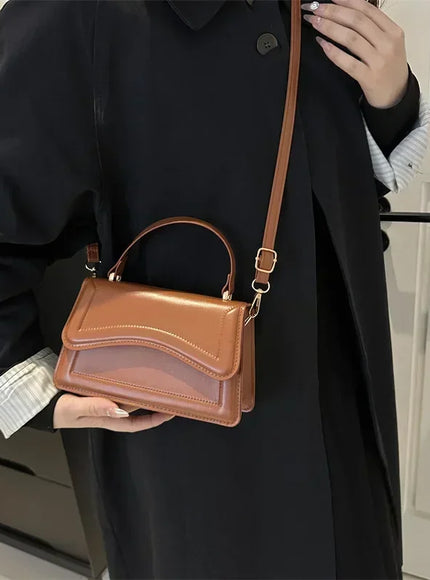 High Quality PU Leather Handbag Purse Women's Bag Solid Color Shoulder Crossbody Bags Lady Messenger Small Tote for Women Girls