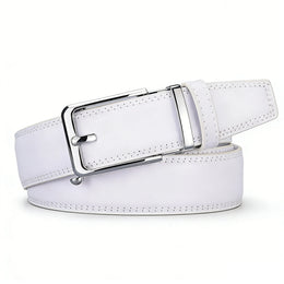 Click Belts for Men Luxury Brand Designer White Automatic Buckle Genuine Leather Men's Jeans High Quality Waist Male Straps