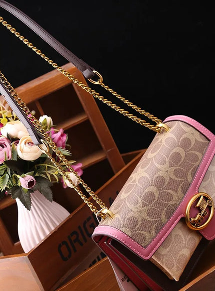 Light luxury women's bag 2025 new high-end color contrast single shoulder underarm bag designer fashionable crossbody small squa