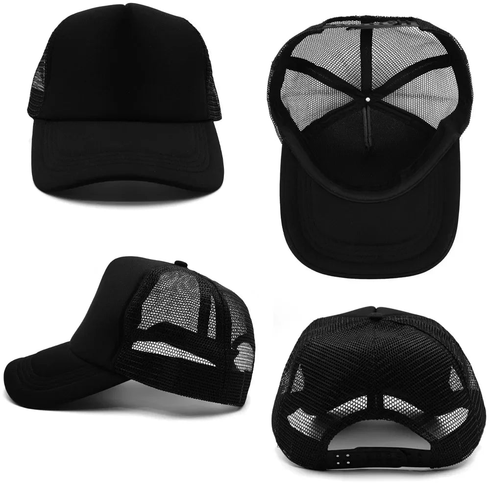 Customized Printed Logo Sponge Mesh Cap Solid Color Baseball Hat Sunshade And Sun Protection Travel Caps Truck Cap Duckbill Hats