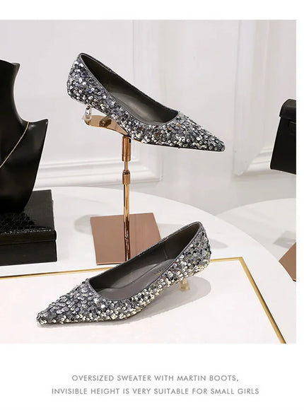 2024 Version Fashion Style Sequin Women's Shoes Shallow