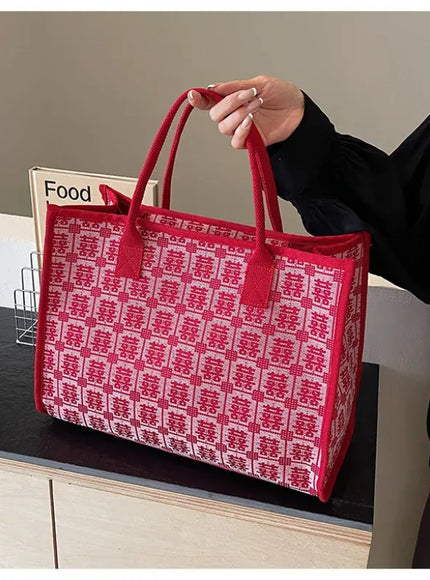 Red Bridal Tote – Wedding Work Purse