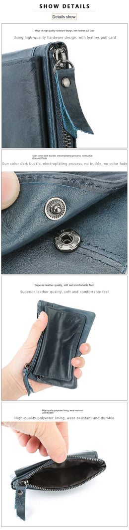 New Cow Leather Women's And Men's Card Bag Coin Purse Slim Credit Card Holder Wallet For Men and Women ID Card Pocket