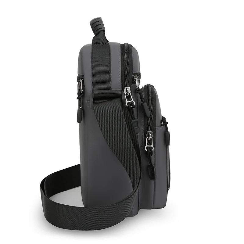Mens Nylon Crossbody Bag Wear Resistant Multi Compartments Adjustable Strap For Hiking Cycling Work Errands Outdoor Daily Carry