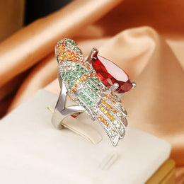 KissICON resizable KissIcon Silver Plated Ring for Women - Hummingbird Zircon