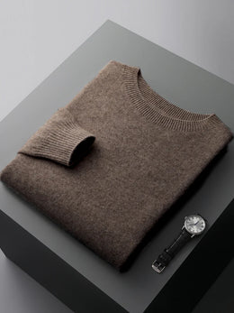 100% Merino Wool Sweater Man O-neck Basic Wool Pullover Autumn Winter Long Sleeve Soft Warm Jumper Smart Casual Knit Popular Top