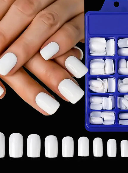 KissIcon 100Pcs Short Square Nails Full Cover Acrylic