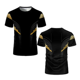 New Men's Wrestling Competition T-shirt, Fan-shaped Round Neck 3D Printed, Men's and Women's Outdoor Short Sleeved Sports Top