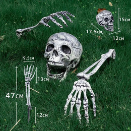 Halloween Decorations Scary Props Realistic Skeleton Skull & Hands Halloween Home Decor Yard Prank Festivals Party Supplies