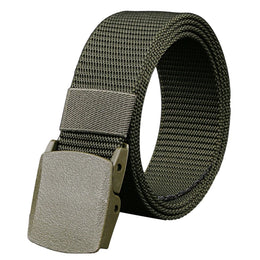 Men Belts Fashion Unisex Jeans Belts Adjustable Belt Men Outdoor Travel Hunting Waist Belt Automatic Plastic Buckle for Pants