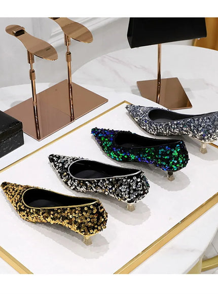 2024 Version Fashion Style Sequin Women's Shoes Shallow