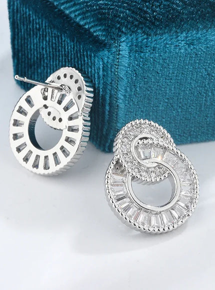 KissIcon Classic 925 Silver Hoop Earrings Zircon Sparkle