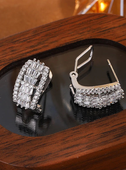 KissIcon White Zircon Earrings - Sparkling Wedding Gift
