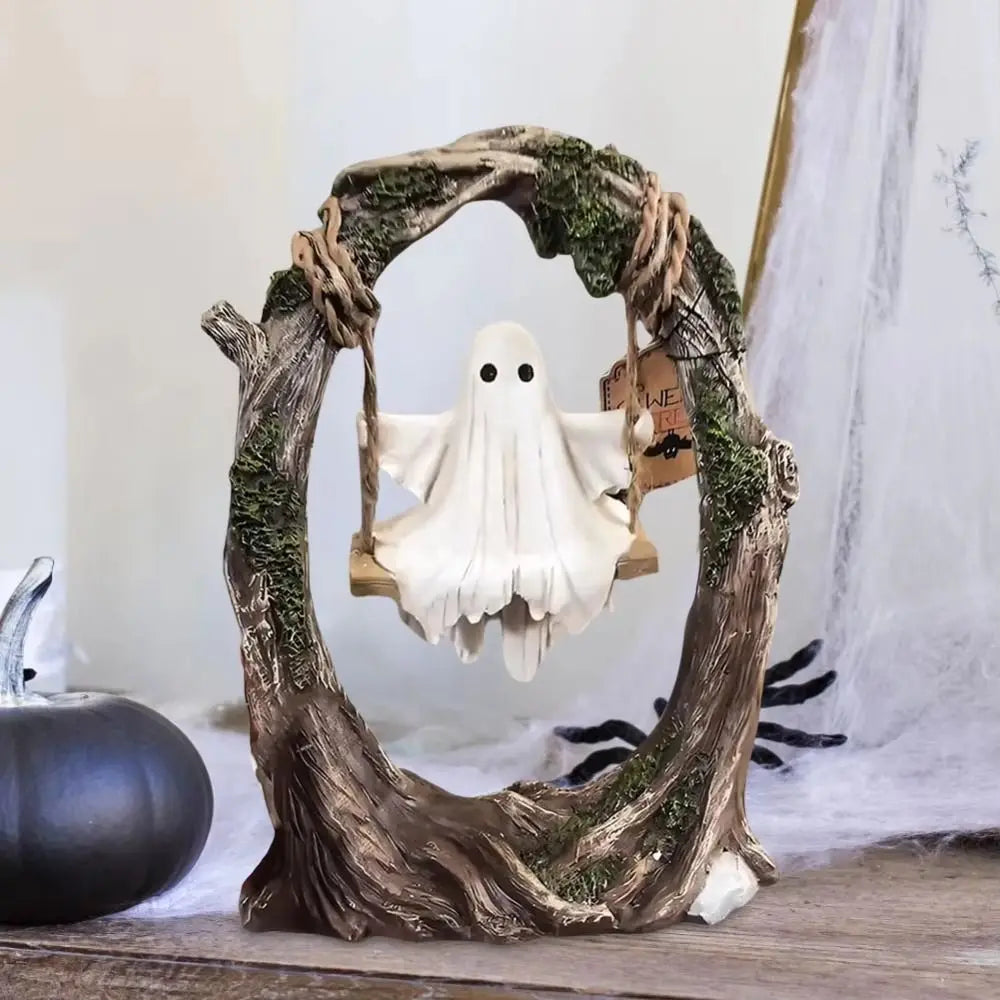 Halloween Themed Halloween Swing Ghost Ornament Handicraft Model Spooky Ghosts Decor Funny Collectible