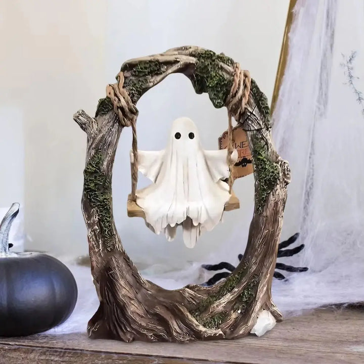 Halloween Themed Halloween Swing Ghost Ornament Handicraft Model Spooky Ghosts Decor Funny Collectible