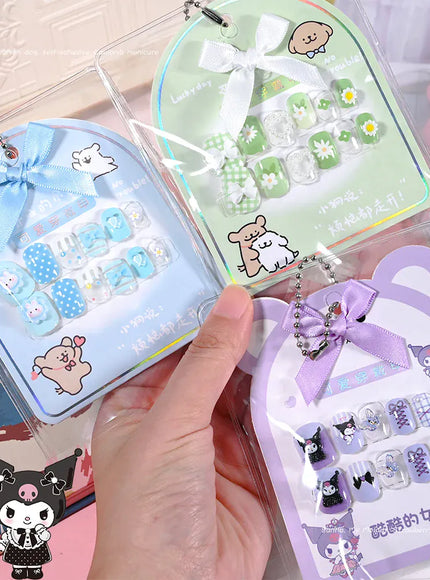 KissIcon Kids Kuromi Press On Nails With Jelly