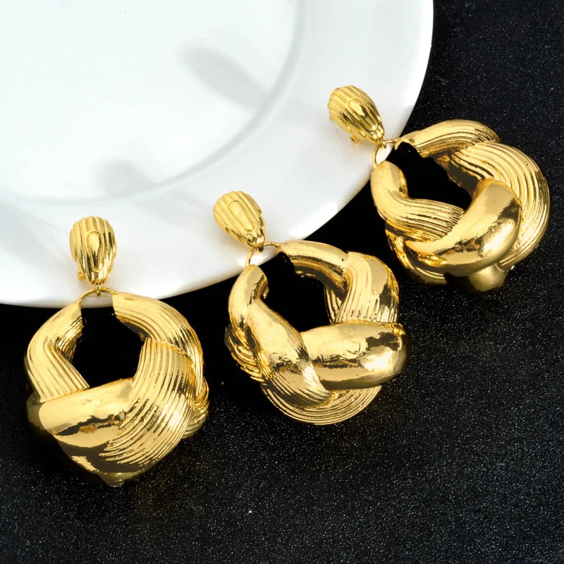 Gold Color Collar Necklace Earrings Jewelry Set For Women Dubai Africa Luxury Quality Jewellery Party Wedding Accessories