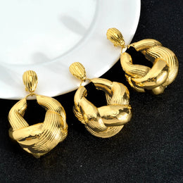 Gold Color Collar Necklace Earrings Jewelry Set For Women Dubai Africa Luxury Quality Jewellery Party Wedding Accessories