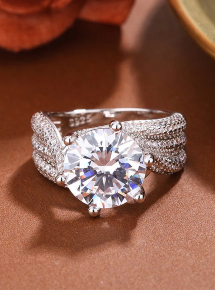 KissIcon 925 Silver CZ Ring For Women Sparkling Jewelry