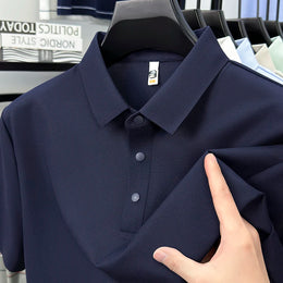 2025 Men's Sporty Polo Waffle Shirt | Moisture-Wicking Golf Tennis Top Sizes S-5XL, Snap Buttons, 7A Antibacterial High Quality