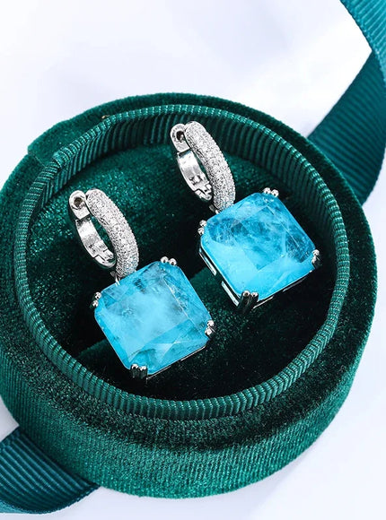 KissIcon Emerald Paraiba Stud Earrings - Sparkling Jewelry